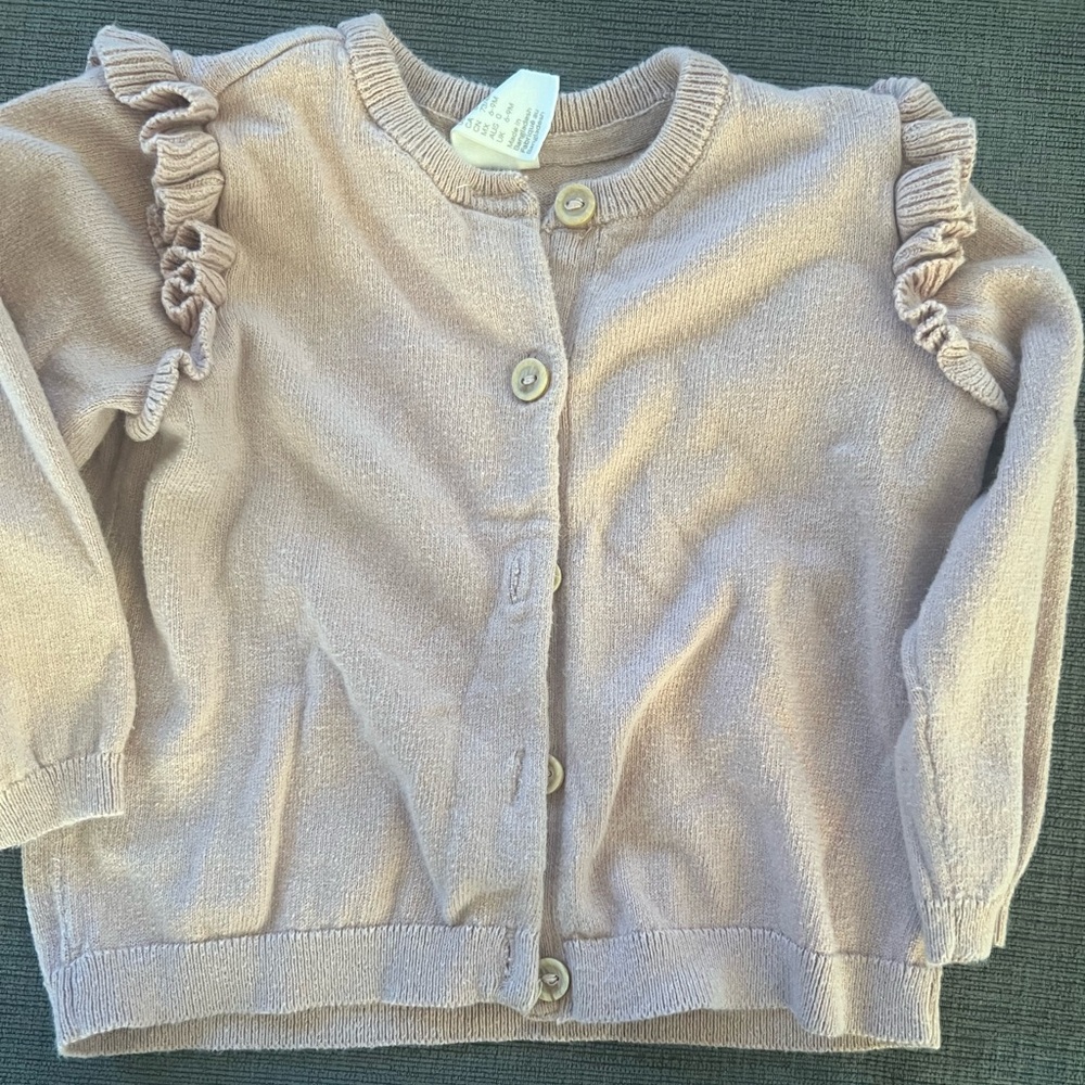 H&M Kids Sweater in Light Pink with Ruffle Details